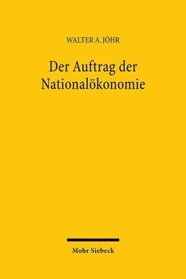bokomslag Der Auftrag der Nationalkonomie