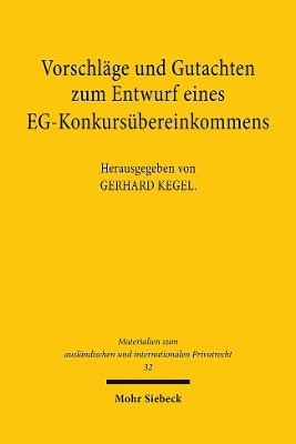 bokomslag Vorschlge und Gutachten zum Entwurf eines EG-Konkursbereinkommens