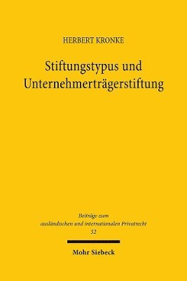 bokomslag Stiftungstypus und Unternehmertrgerstiftung