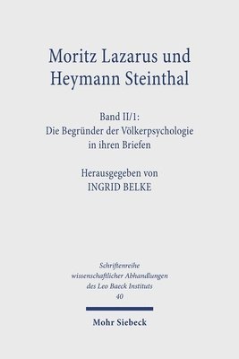 bokomslag Moritz Lazarus und Heymann Steinthal