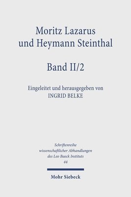 bokomslag Moritz Lazarus und Heymann Steinthal