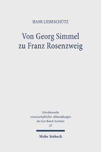bokomslag Von Georg Simmel zu Franz Rosenzweig