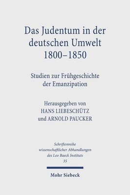 bokomslag Das Judentum in der deutschen Umwelt 1800-1850