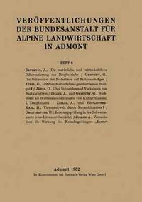 bokomslag Verffentlichungen der Bundesanstalt fr alpine Landwirtschaft in Admont