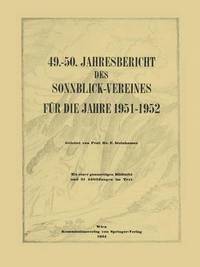 bokomslag 49.50. Jahresbericht des Sonnblick-Vereines fr die Jahre 19511952