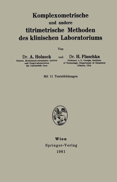 bokomslag Komplexometrische und andere titrimetrische Methoden des klinischen Laboratoriums