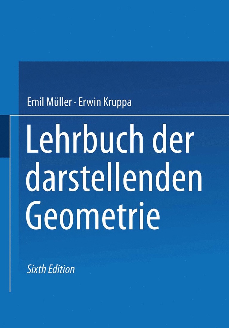 Lehrbuch der darstellenden Geometrie 1