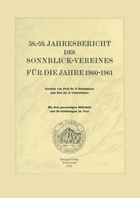 bokomslag 58.59. Jahresbericht des Sonnblick-Vereines fr die Jahre 19601961