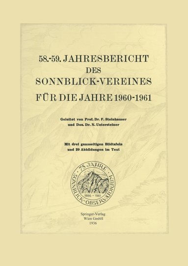 bokomslag 58.-59. Jahresbericht des Sonnblick-Vereines für die Jahre 1960-1961
