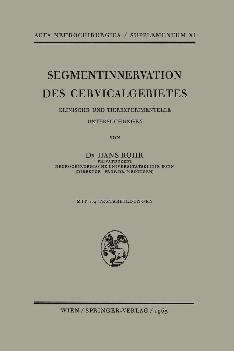 Segmentinnervation des Cervicalgebietes 1