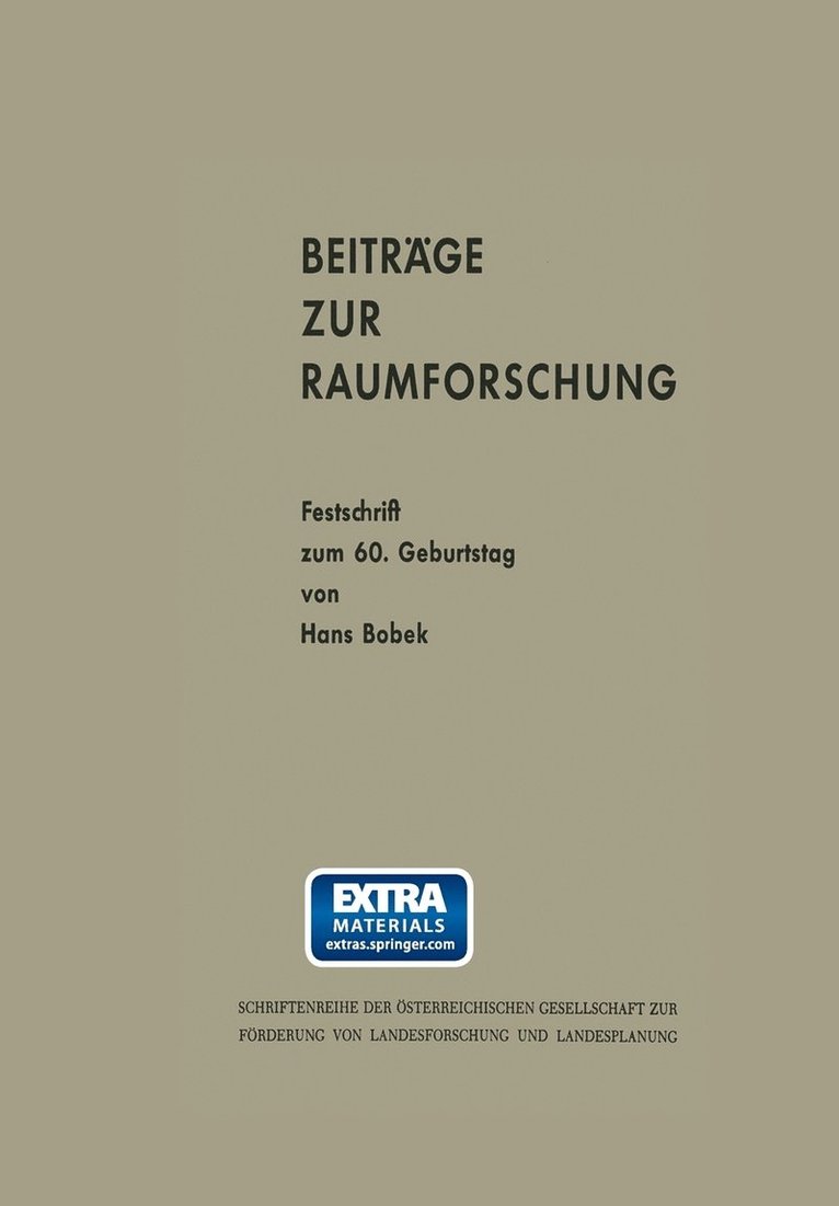 Beitrge zur Raumforschung 1