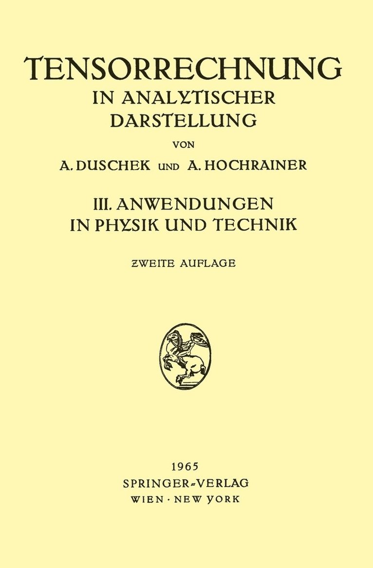 Grundzge der Tensorrechnung in Analytischer Darstellung 1