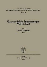 bokomslag Wasserrechtliche Entscheidungen 1958 bis 1968