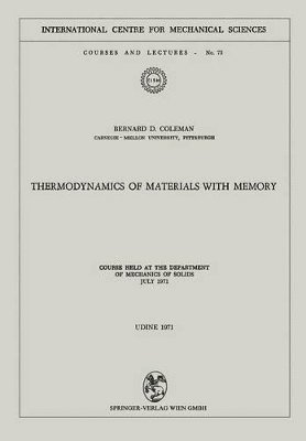 bokomslag Thermodynamics of Materials with Memory