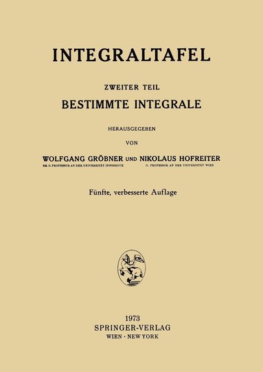 bokomslag Integraltafel