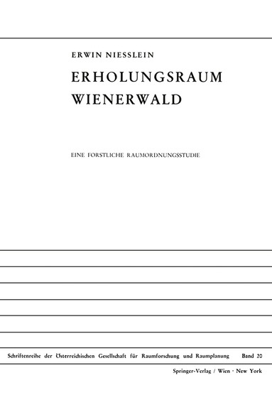 Erwin Niesslein - Erholungsraum Wienerwald, Häftad