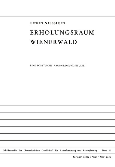 bokomslag Erholungsraum Wienerwald