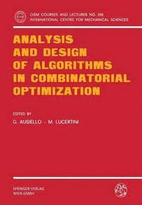 bokomslag Analysis and Design of Algorithms in Combinatorial Optimization
