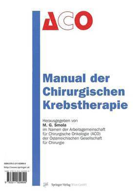 Manual der Chirurgischen Krebstherapie 1