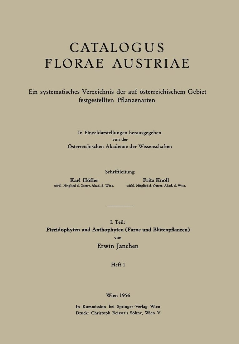 I. Teil: Pteridophyten und Anthophyten (Farne und Bltenpflanzen) 1