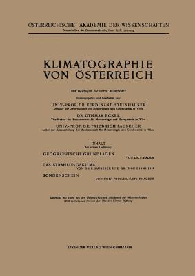 bokomslag Klimatographie von sterreich