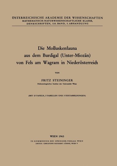 bokomslag Die Molluskenfauna aus dem Burdigal (Unter-Miozn) von Fels am Wagram in Niedersterreich