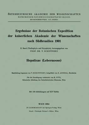 bokomslag Ergebnisse der Botanischen Expedition der kaiserlichen Akademie der Wissenschaften nach Sdbrasilien 1901