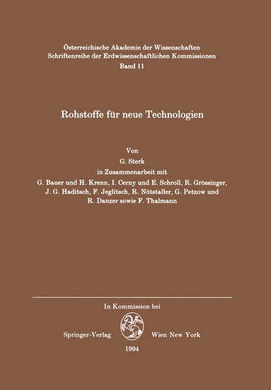 Georg M. Sterk - Rohstoffe für neue Technologien, Häftad