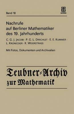 Nachrufe auf Berliner Mathematiker des 19. Jahrhunderts 1