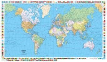 bokomslag Welt political wall map laminated