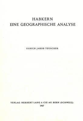 bokomslag Habkern- Eine Geographische Analyse