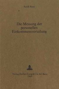 bokomslag Die Messung Der Personellen Einkommensverteilung
