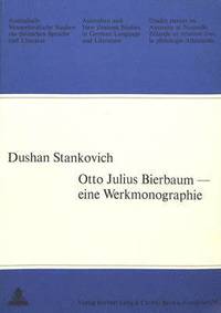 bokomslag Otto Julius Bierbaum - Eine Werkmonographie