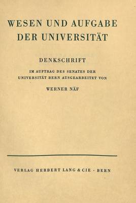 Wesen Und Aufgabe Der Universitaet 1