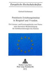 bokomslag Pestalozzis Erziehungsinstitut in Burgdorf Und Yverdon