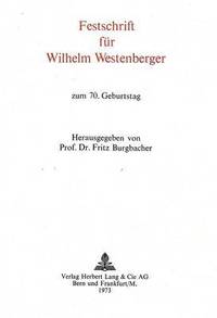 bokomslag Festschrift Fuer Wilhelm Westenberger