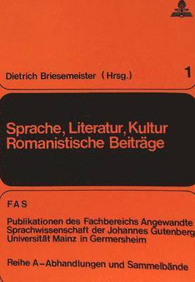 bokomslag Sprache, Literatur, Kultur- Romanistische Beitraege