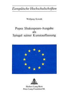 bokomslag Popes Shakespeare-Ausgabe ALS Spiegel Seiner Kunstauffassung
