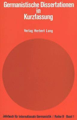 bokomslag Germanistische Dissertationen in Kurzfassung