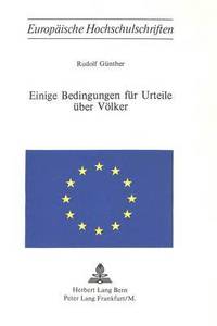 bokomslag Einige Bedingungen Fuer Urteile Ueber Voelker