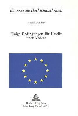 bokomslag Einige Bedingungen Fuer Urteile Ueber Voelker