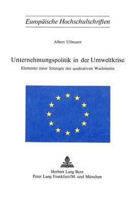 bokomslag Unternehmungspolitik in Der Umweltkrise