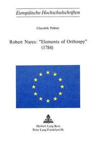 bokomslag Robert Nares: Elements of Orthoepy (1784)