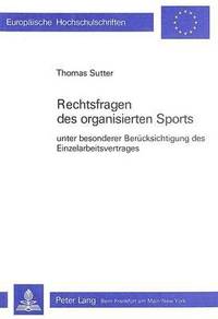bokomslag Rechtsfragen Des Organisierten Sports