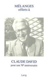 bokomslag Mlanges Offerts  Claude David Pour Son 70e Anniversaire