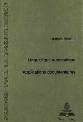 bokomslag Linguistique Automatique: Applications Documentaires