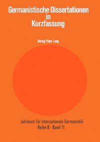 bokomslag Germanistische Dissertationen in Kurzfassung