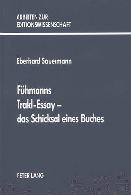 bokomslag Fuehmanns Trakl-Essay - Das Schicksal Eines Buches