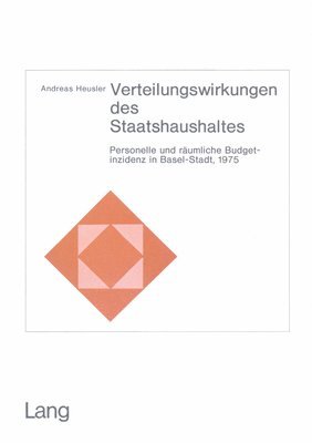 bokomslag Verteilungswirkungen Des Staatshaushaltes