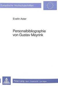 bokomslag Personalbibliographie Von Gustav Meyrink